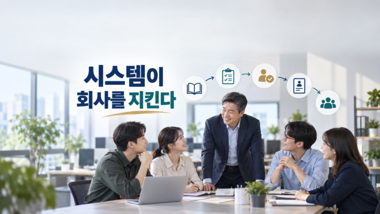 시스템이 있어야 회사가 지켜진다는 의미를 설명