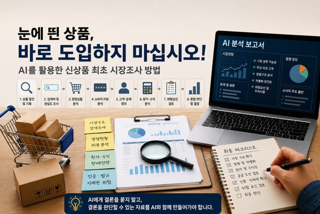 AI를 활용한 최초 시장조사 방법설명 이미지