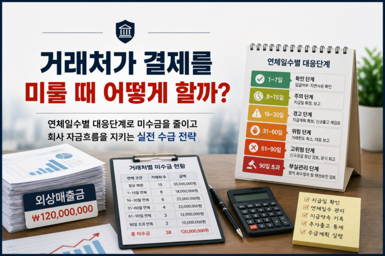 거래처 결제지연시 수금 독촉 단계 설명