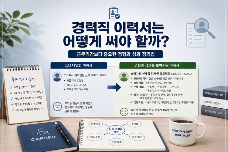경력직 이력서 작성법 설명