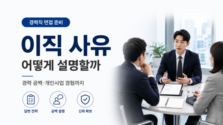 경력직 이직사유를 준비해야 하는 이유 설명