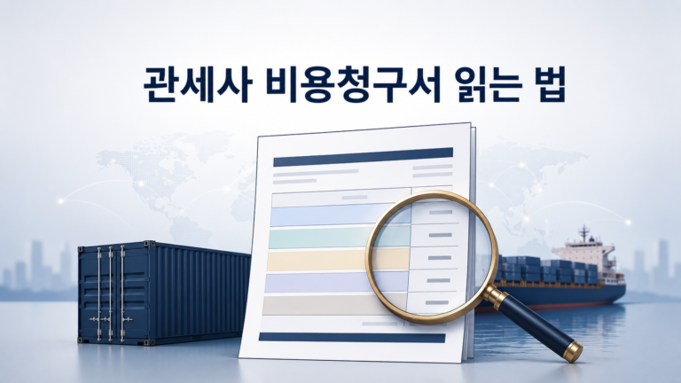 관세사 비용청구서 읽는 법을 설명