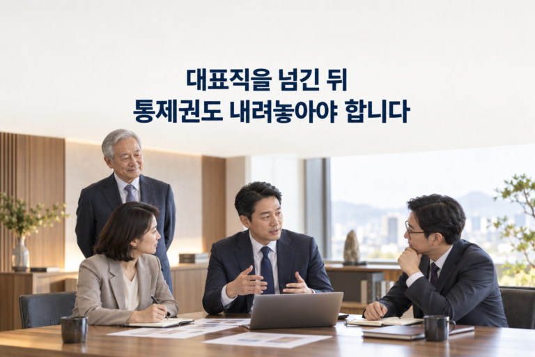 대표직을 내려놓은 뒤 통제권도 내려놓아야 함을 설명
