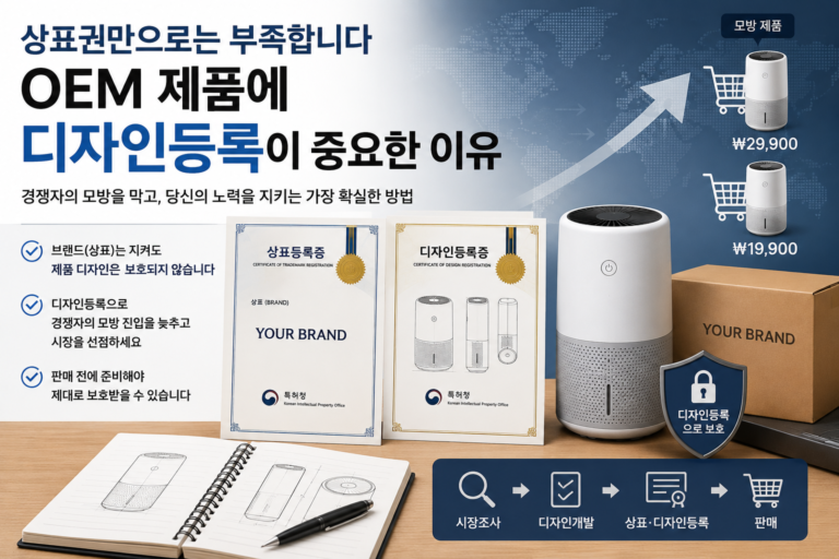 OEM판매에서 디자인등록이 중요함을 설명