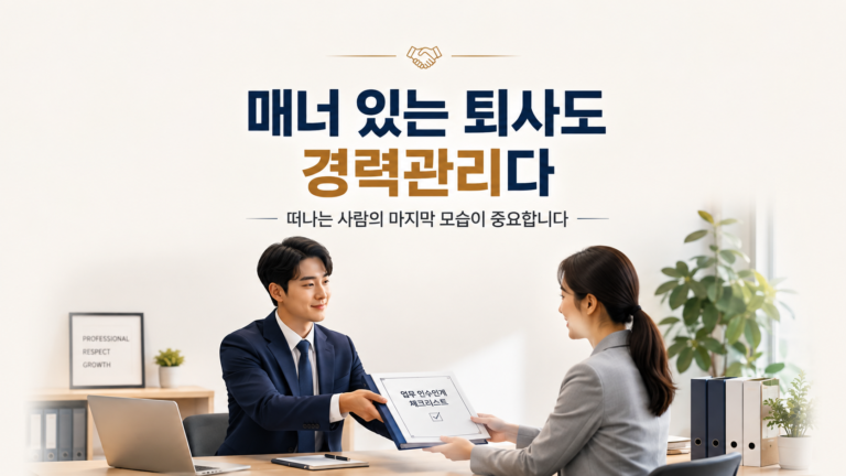 매너있는 퇴사도 경력관리의 일부분임을 설명