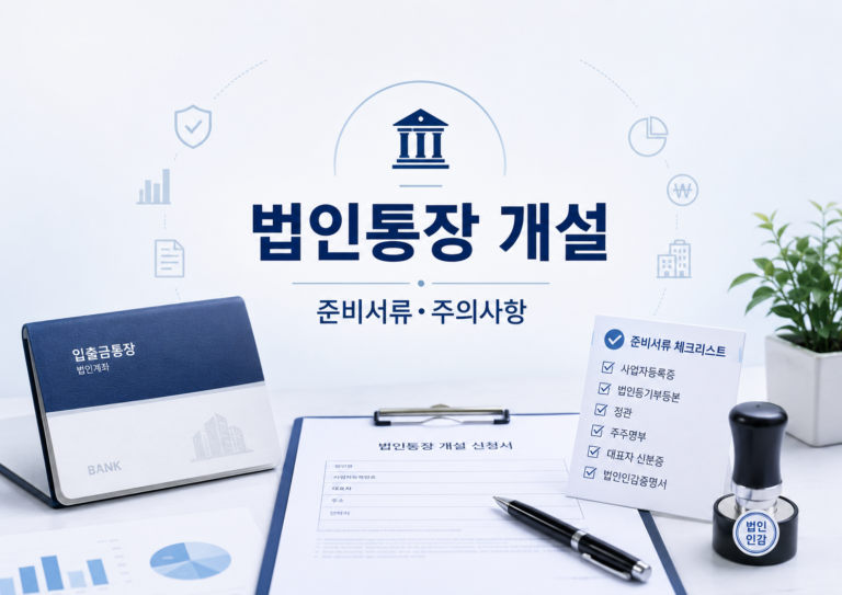 법인통장 개설방법을 설명하는 이미지