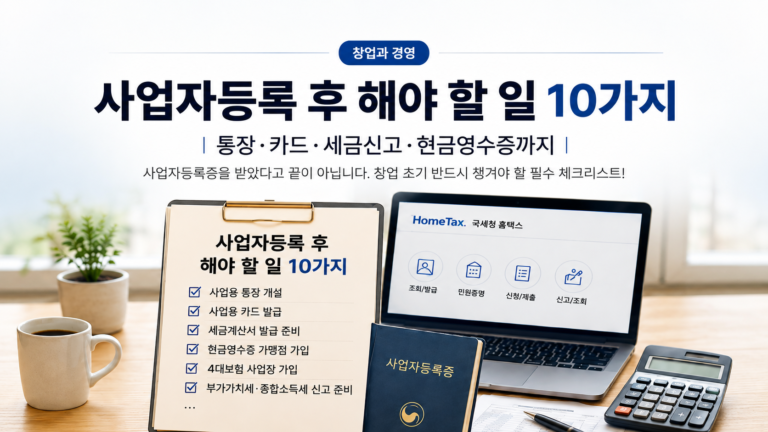 사업자등록 후 할일을 설명하는 이미지