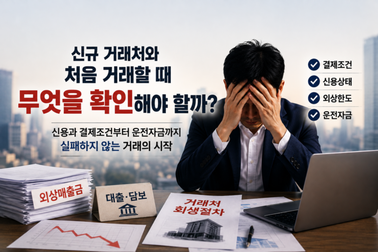 신규거래처 거래시 신용과 결제조건 등 확인할 사항을 설명