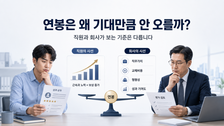 연봉에 대한 직원과 회사의 시각차이를 설명