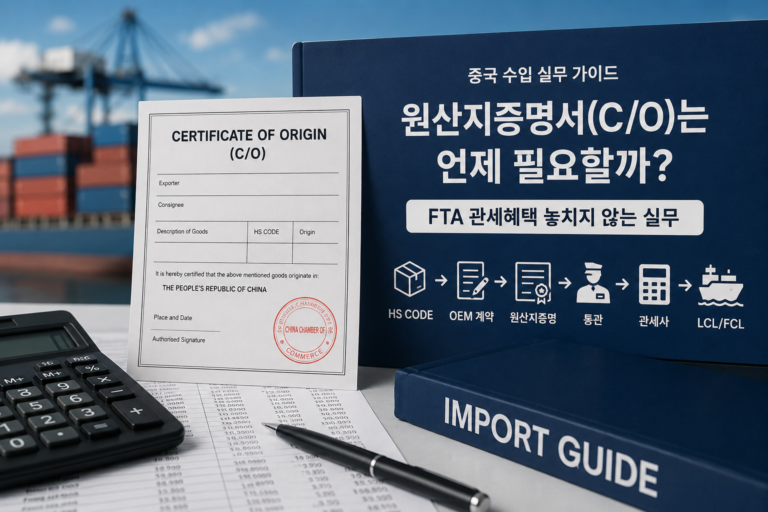 원산증증명서와 FTA 설명