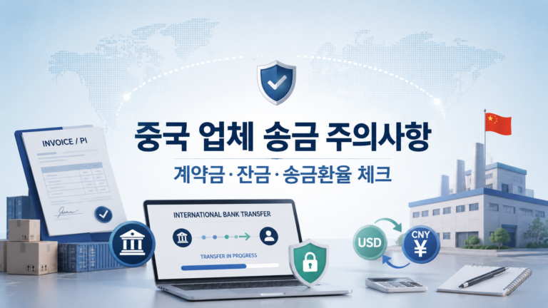 중국업체송금시 주의사항을 설명하는 이미지