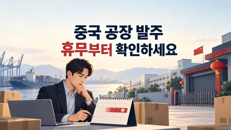 중국 공장 발주 전 춘절 휴무와 생산 납기를 달력으로 확인하는 수입 담당자